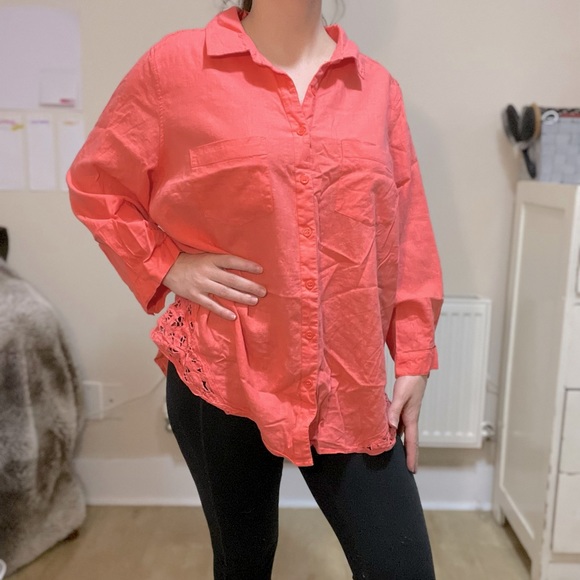 Versatile Salmon Button-Up - Picture 5 of 9